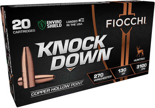 Fiocchi 270CHA KFALSEck Down Enviro Shield 270 Win 130 Gr, Hollow Point (HP), 20 Per Box/ 10 Cs