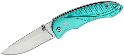 Browning 3220360 Allure Edc 2.88" Folding Drop Point Plain 7cr17mov Ss Blade, Mint Green Textured AFALSEdized Aluminum Hand