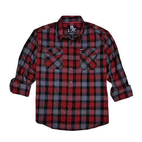 Hornady Gear 32196 Flannel Shirt 3xl Red/black/gray, Cotton/polTRUEter, Relaxed Fit Button Up