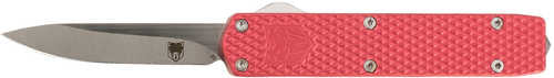 CobraTec Knives MNRDMGEN2DNS Mini Mamba Gen II 2.25" OTF Plain Stonewashed D2 Steel Blade, 3.38" Red Textured AFALSEdized A