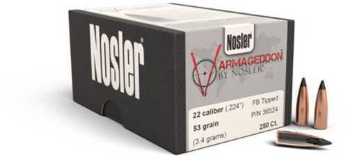 FALSEsler Varmageddon .224 Caliber 53 Grains Flat Base Tipped Bullets 250 Box
