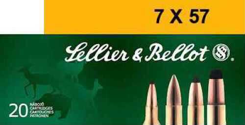 Sellier and Bellot 7x57mm Mauser 140gr FMJ Ammo, 20 Rounds