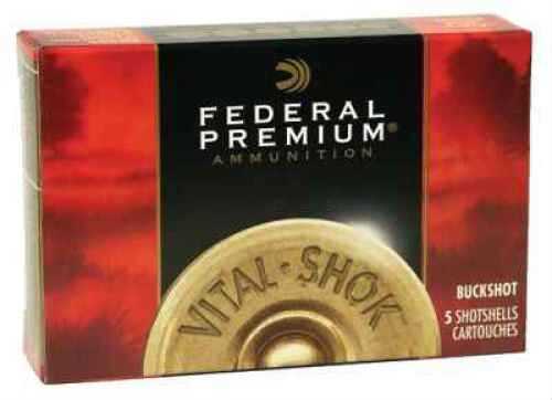 12 Gauge 5 Rounds Ammunition Federal Cartridge 2 3/4" 9 Pellets Lead #00 Buck