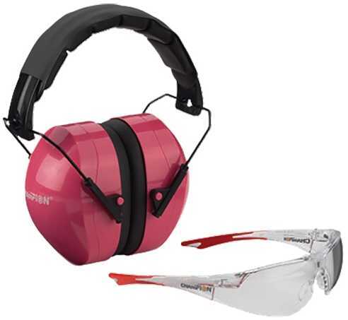 Champion Traps and Targets Shooting Glasses Ballistic ETRUE Ears Combo Pink 40624