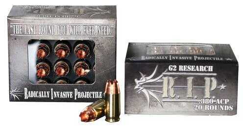 G2 Research 380 ACP 20 Rounds Ammunition â€“ Precision Solid Copper Hollow Point