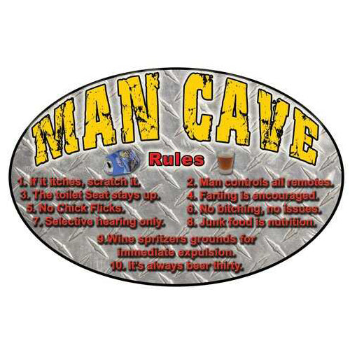 Rivers Edge Products Sign 12"X17" "MANCAVE Rules"