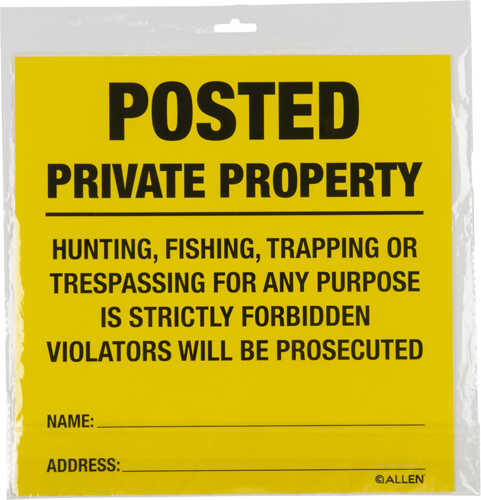 Allen Posted FALSE Trespassing Sign 12 Pack
