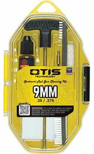 Otis FGSRS9MM 9mm Cleaning Kit For Pistol 9mm/.375/.38 Cal Yellow Plastic Box Case