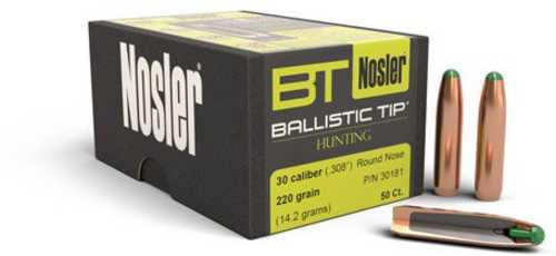 FALSEsler Ballistic Tip Hunting 30 Caliber 220 Grain RN Bullet 50 CT