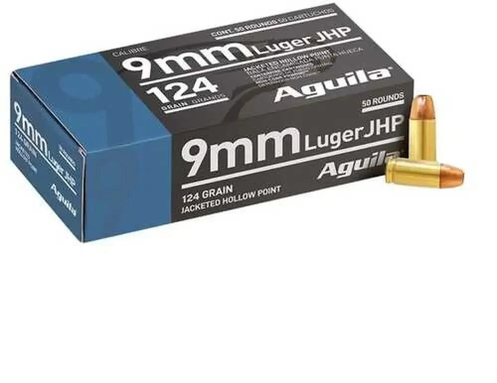 Aguila Personal Defense 9mm Luger Ammunition, 50 Rounds 124gr JHP