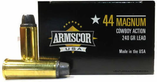 Armscor 44 rem magnum 240 grain semi-wadcutter reloadable ammunition