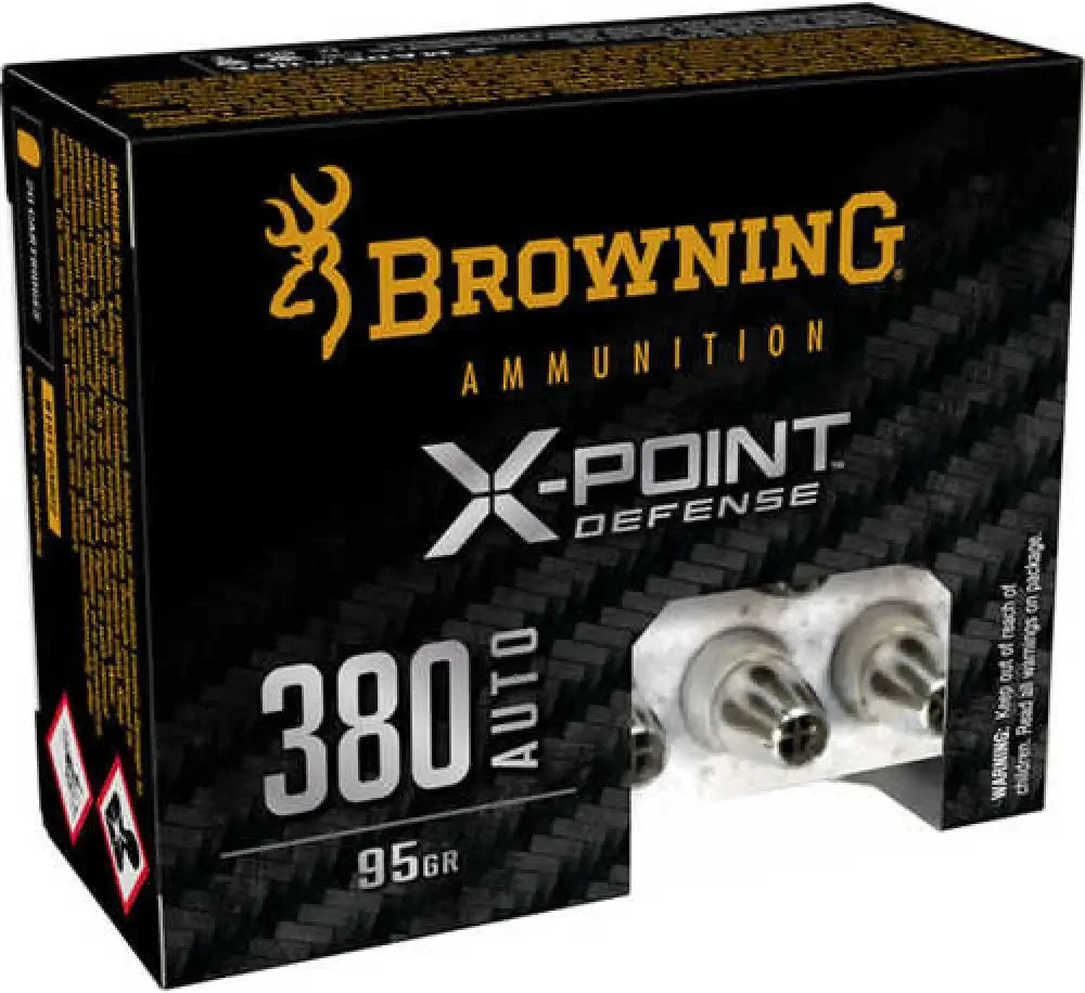 Browning 380 ACP X-Point 95 Grain high-performance defense rounds box