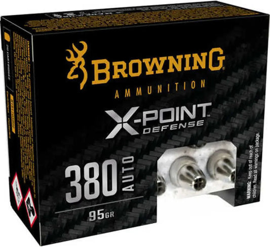 Browning 380 ACP X-Point 95 Grain high-performance defense rounds box