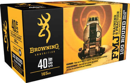 Browning 40 S&W 165 Grain Full Metal Jacket Training Ammunition Box