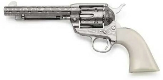 Cattle Brand Western Nickel.357mag with White Pvc Grips - 1873 /.357 Mag. / Revolver - Handguns
