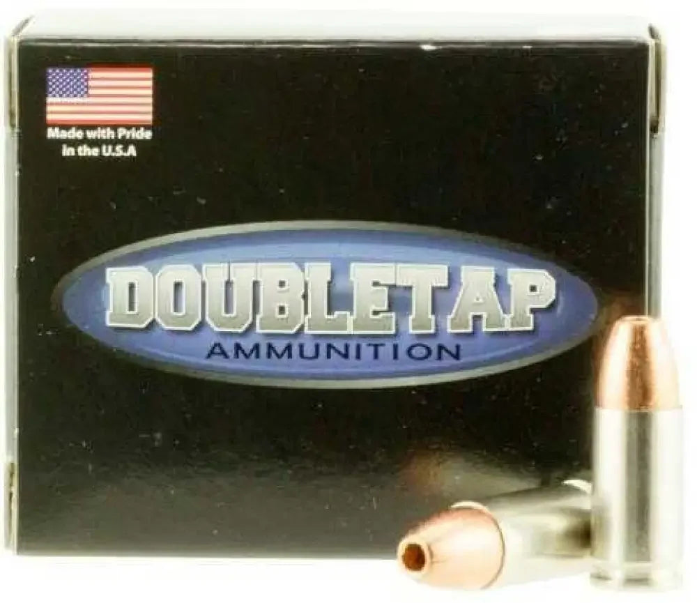 DoubleTap 9mm Luger 77gr hollow point lead-free ammo box with bullets