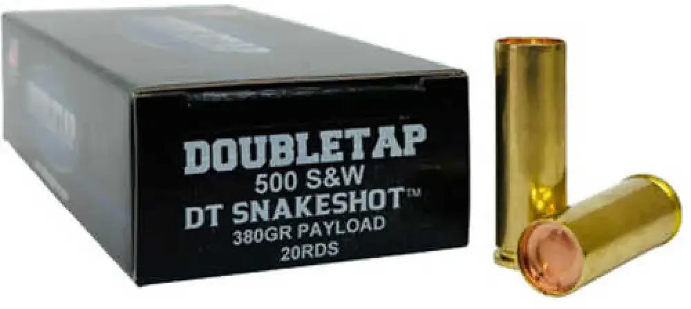 DoubleTap Ammunition SnakeShot 500 S&W 380gr black box with brass cartridges