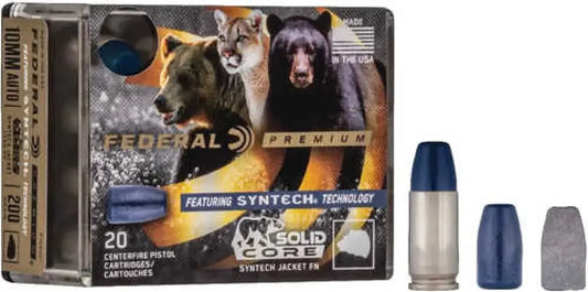 Federal 9mm Luger solid core 147 grain blue-tipped rounds