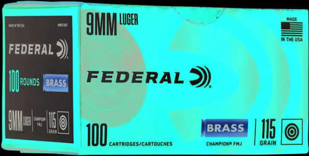Federal 115 gr full metal jacket 9mm ammo for reliable training