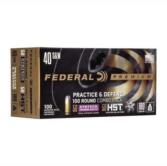 Federal Premium Practice and Defend HST Syntech 40 S&W 180 Grain JHP