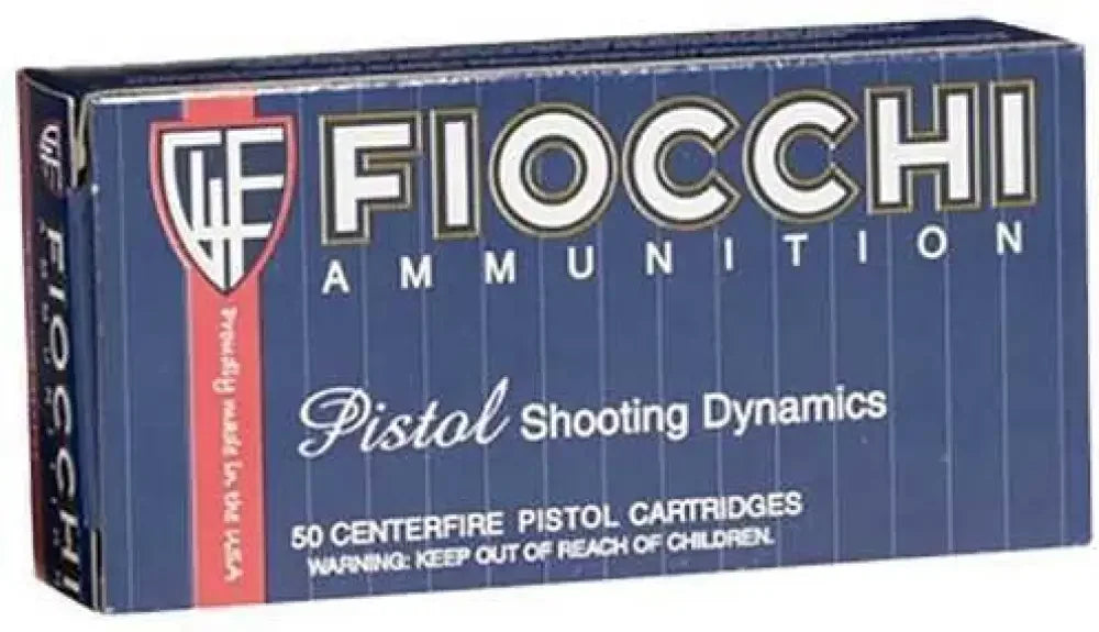 Fiocchi 38 S&W 145 grain lead ammunition in reliable brass cased box