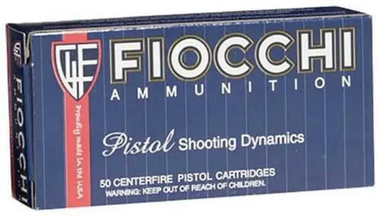 Fiocchi 38 S&W 145 grain lead ammunition in reliable brass cased box