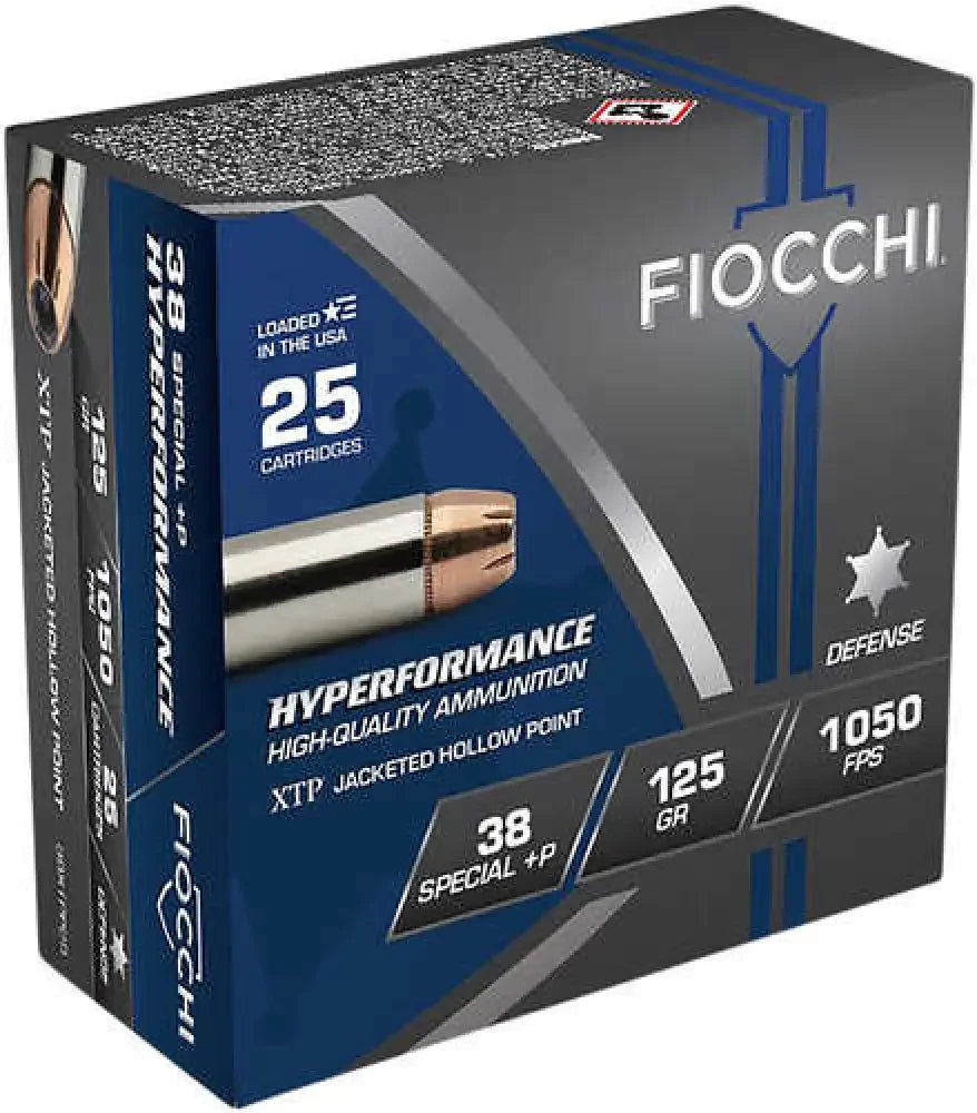 Fiocchi 38 Special 125 grain hollow point ammunition box