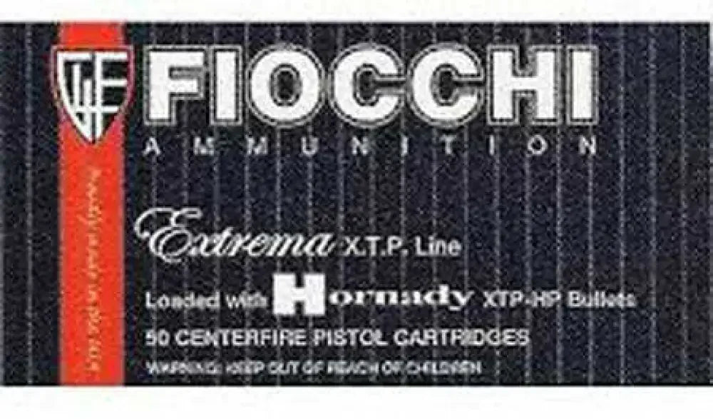 Fiocchi 40 S&W 155 grain hollow point ammo box with Extrema X.T.P