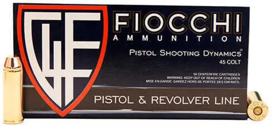 Fiocchi 45 Colt 255 grain FMJ metal jacket ammo for range performance