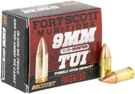 Fort Scott Munitions 9mm 125gr solid copper self-defense ammo box
