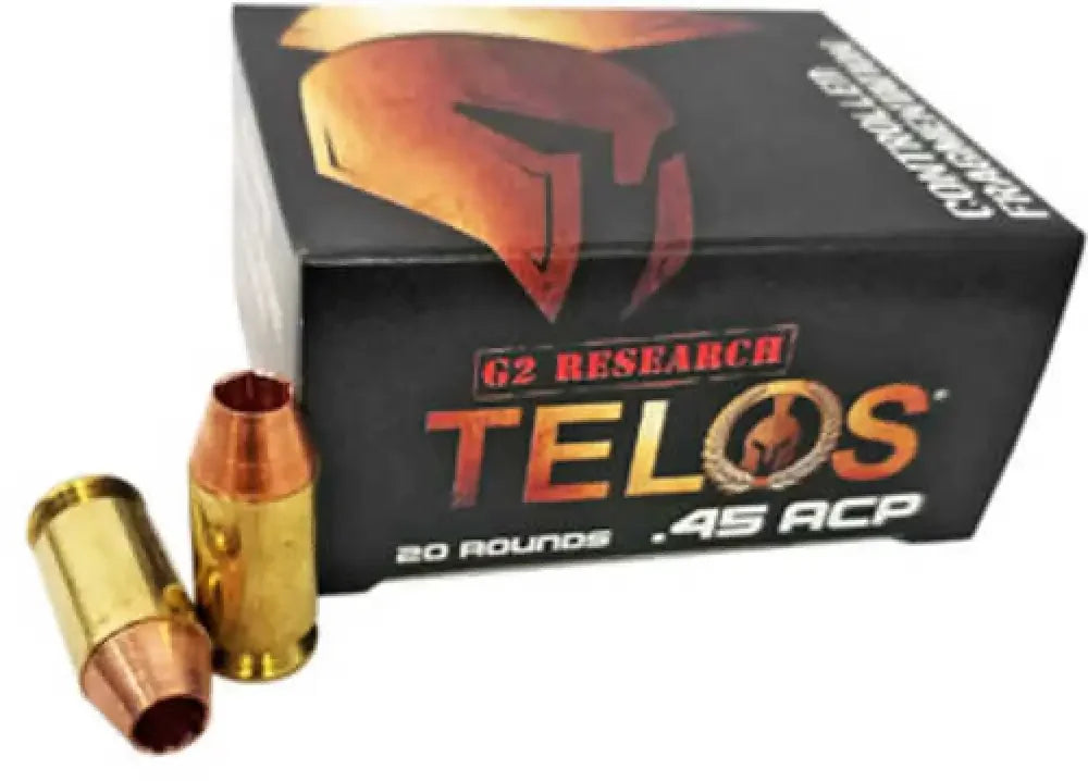 G2 research telos 45acp 160 grain lead free ammo in black box