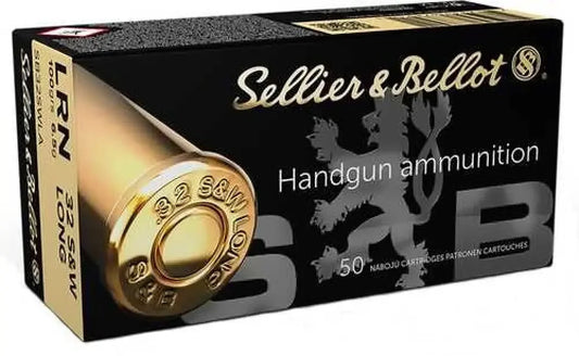 Sellier & Bellot 32 S&W Long 100 Grain Soft Point ammo box for target practice