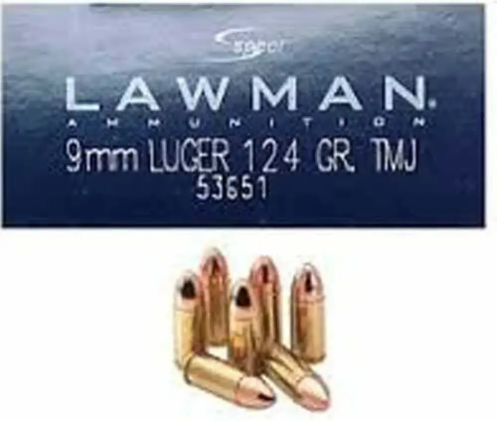 CCI 9mm Luger 50 rounds with golden copper-jacketed bullets