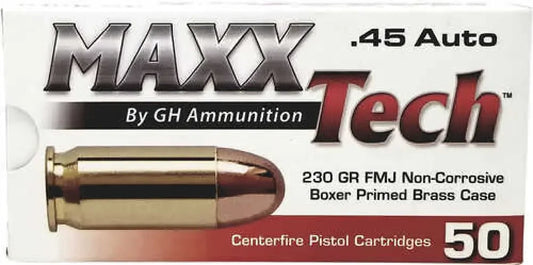 MaxxTech 45 ACP 230 Gr full metal jacket for consistent accuracy in target shooting