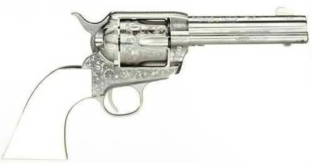 Outlaw Legacy Revolver: Engraved Nickel Perfection - 1873 /.357 Mag. / Revolver - Handguns
