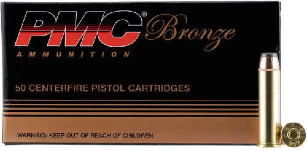 PMC Bronze 357 Mag 158 Gr JSP ammo box with 50 cartridges for high volume shooting