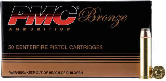 PMC Bronze 357 Mag 158 Gr JSP ammo box with 50 cartridges for high volume shooting