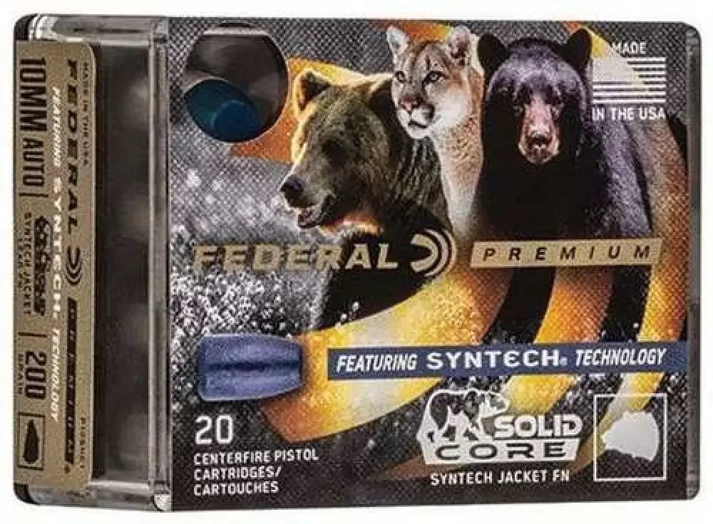Federal P45SHC1 personal defense punch 240 gr solid core ammo in bear puma case
