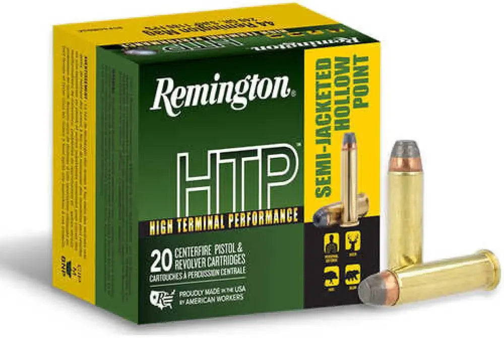 Remington HTP Handgun Ammo 44 Rem Mag 240 gr SJHP in green box