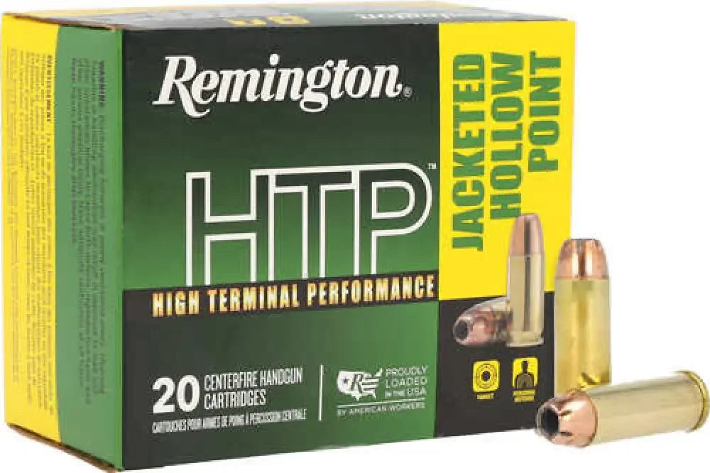 Remington HTP 45LC 230 grain jacketed hollow point ammo box
