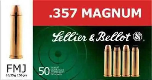 Sellier & Bellot 357 Magnum Ammunition Ultimate Metal Jacket Performance - 158 Grain / Full - Handgun Ammo