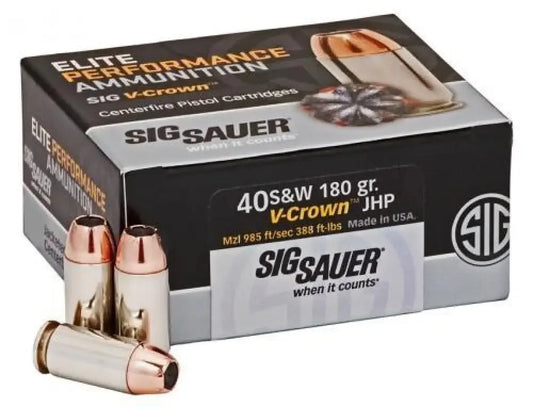 Sig sauer e40sw250 40 S&W 180 grain V-Crown JHP cartridges