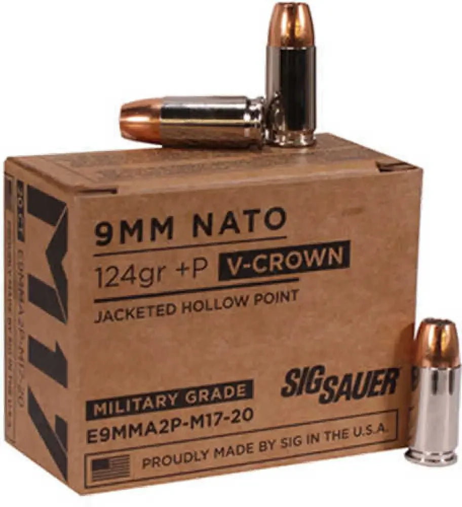 Sig Sauer Elite Performance 9mm Luger V-Crown ammo, 20 rounds