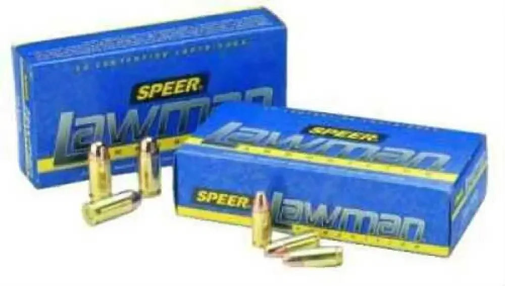Speer 38 special ammunition boxes with gold-tipped bullets for reliable target practice