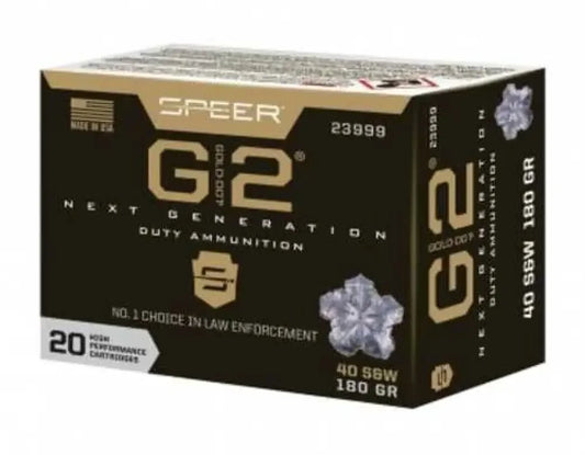 Speer Gold Dot 40 S&W 180 gr hollow point ammo box