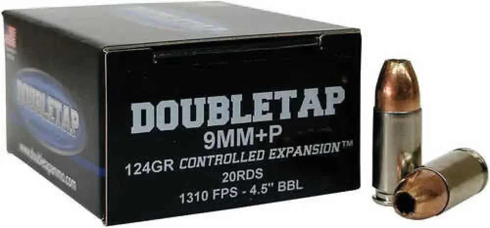 DoubleTap Ammunition 9MM124HP20 124 grain hollow point box with bullets