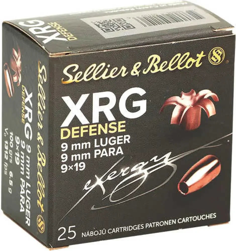 Sellier & Bellot Exergy 9mm Luger 100gr solid copper hollow point ammo box