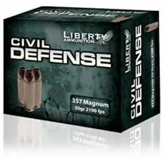 Liberty 357 Magnum Ammunition 50 Grain Hollow Point Exceptional Velocity