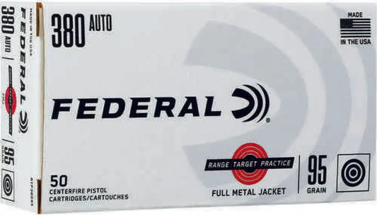Federal 380 ACP 95 Grain Full Metal Jacket Ammo Box