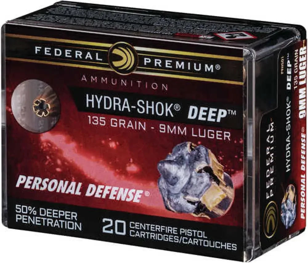 Federal 9mm Luger Premium Personal Defense 135 Grain Hollow Point Box